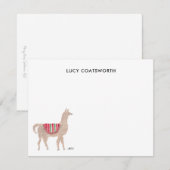 Schattigee Llama Gepersonaliseerde Boho Dierenartw Notitiekaartje (Voorkant / Achterkant)