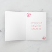 Schattigee Llama Girly Pink gepersonaliseerde verj Kaart (Binnen)