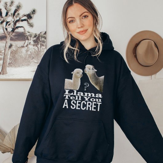 Schattigee Llama Grappige Pun Memen Memen Zwart Hoodie