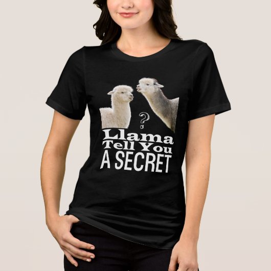 Schattigee Llama Grappige Pun Memen Memen Zwart Tri-Blend Shirt (Voorkant)