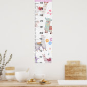 Schattigee Llama Groeigrafiek Poster (Keuken)