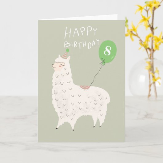 Schattigee Llama Happy Birthday Kaart (Gele Bloem)