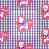 Schattigee Llama Hart Gingham Plaid Roze Paarse Wi Stof (Delen)
