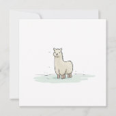 Schattigee Llama Illustratie - Schattige en rustig Feestdagenkaart (Voorkant)