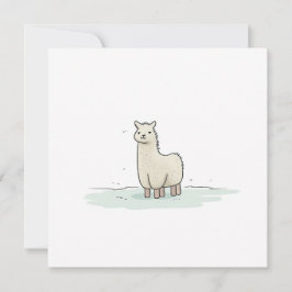 Schattigee Llama Illustratie - Schattige en rustig Feestdagenkaart