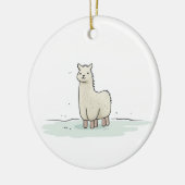 Schattigee Llama Illustratie - Schattige en rustig Keramisch Ornament (Links)