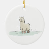 Schattigee Llama Illustratie - Schattige en rustig Keramisch Ornament (Achterkant)