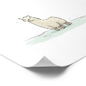 Schattigee Llama Illustratie - Schattige en rustig Poster (Hoek)