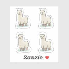 Schattigee Llama Illustratie - Schattige en rustig Sticker
