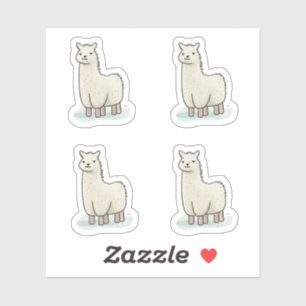 Schattigee Llama Illustratie - Schattige en rustig Sticker
