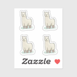 Schattigee Llama Illustratie - Schattige en rustig Sticker