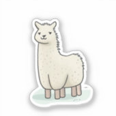 Schattigee Llama Illustratie - Schattige en rustig Sticker (Voorkant)