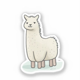 Schattigee Llama Illustratie - Schattige en rustig Sticker