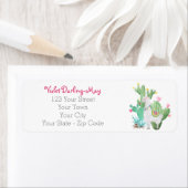 Schattigee Llama in Cactus Garden - Retouradres Etiket (Insitu)