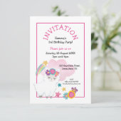 Schattigee Llama Jonge Kind Verjaardagsfeest Roze Kaart (Staand voorkant)