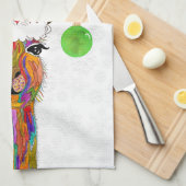 Schattigee Llama Kerst Keukenhanddoek (Quarter Fold)
