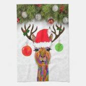 Schattigee Llama Kerst Keukenhanddoek (Verticaal)