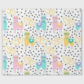 Schattigee Llama Leuk Kleurrijk Blauwgroen Roze Ha Cadeaupapier (Vlak)