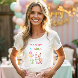 Schattigee Llama Leuk Kleurrijk Meisje 1e Verjaard T-shirt