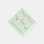 Schattigee Llama Mama Hot Roze en Groen Baby showe Servet (Hoek)