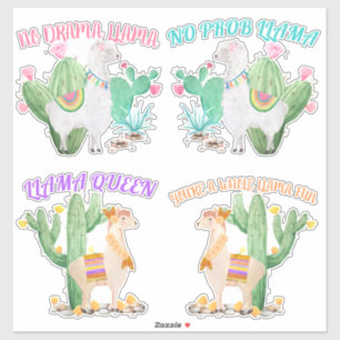 Schattigee Llama met Fun Llama Humor Gezegden - 4  Sticker