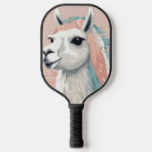 Schattigee Llama met kleurrijke vacht op zijn hoof Pickleball Paddle (Voorkant)