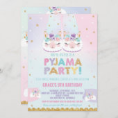 Schattigee Llama Pajama Verjaardagsfeest Sleepover Kaart (Voorkant / Achterkant)