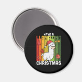 Schattigee Llama Pun kerstvakantie Magneet (Voorkant / Achterkant)