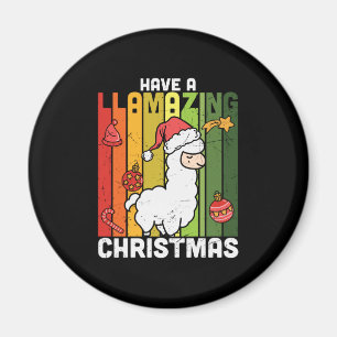 Schattigee Llama Pun kerstvakantie Magneet