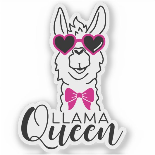 Schattigee Llama Queen Stickers (Voorkant)
