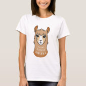 Schattigee Llama Queen T-shirt (Voorkant)