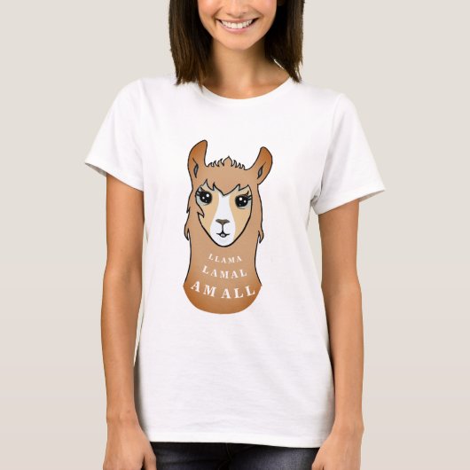 Schattigee Llama Queen T-shirt (Voorkant)