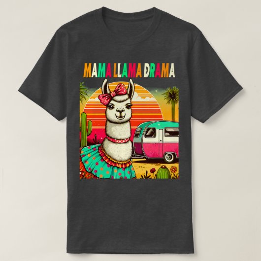 Schattigee Llama Squad Shirt Retro 80s Style Desig (Design voorkant)
