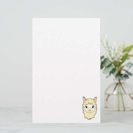 Schattigee Llama tekening Briefpapier (Staand voorkant)