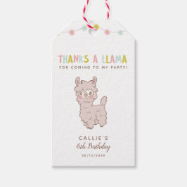 Schattigee Llama thema verjaardagsfeestpastel Cadeaulabel