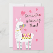 Schattigee Llama verjaardagsuitnodiging Kaart (Achterkant)