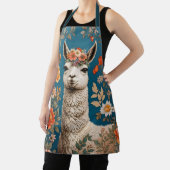 Schattigee Llama William Morris Geïnspireerd Bloem Schort (Insitu)