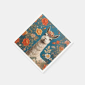 Schattigee Llama William Morris Geïnspireerd Bloem Servet (Hoek)