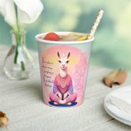 Schattigee Llama Yoga Beoefenaar Fantasy aangepast Papieren Bekers