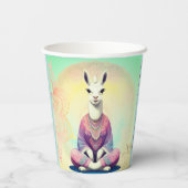 Schattigee Llama Yoga Beoefenaar Fantasy aangepast Papieren Bekers (Achterkant)