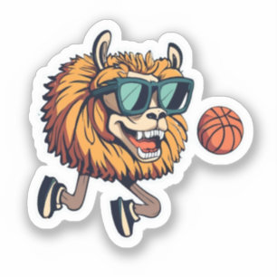 Schattigee Llamas Stickers, basketbal Sticker