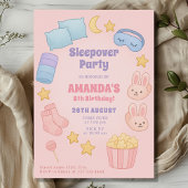 Schattigee logeerpartij Verjaardagsstijl in Roze Kaart