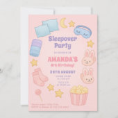 Schattigee logeerpartij Verjaardagsstijl in Roze Kaart (Voorkant)