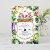 Schattigee lokale boerenmarktverjaardag kaart (Staand voorkant)