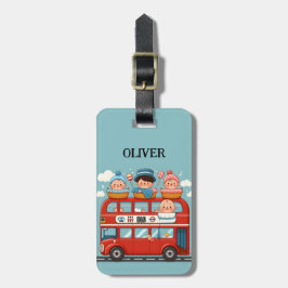 Schattigee London Double Deck Bus en Charming Baby Bagagelabel