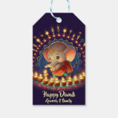 Schattigee Lord Ganesh Diwali Cadeaulabel (Voorkant)