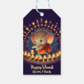 Schattigee Lord Ganesh Diwali Cadeaulabel (Achterkant)