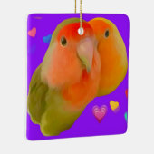 Schattigee Lovebird hanging vierkant ornament (Rechts)