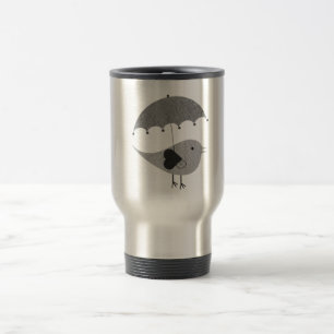 Schattigee Lovebird met paraplu Reisbeker