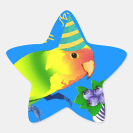 Schattigee Lovebird Party Parrot in Verjaardag Pet Ster Sticker